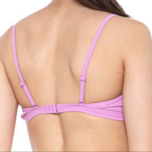 PRANA NWT Speckle Rib-Knit Bikini Top Violet Mist - Picture 4 of 6